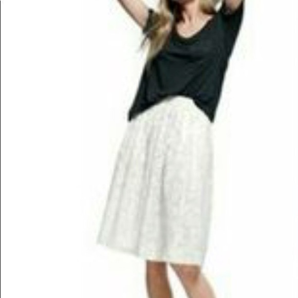 J. Crew Factory Dresses & Skirts - J. Crew sheer burnout white skirt pockets a-line‎ 6